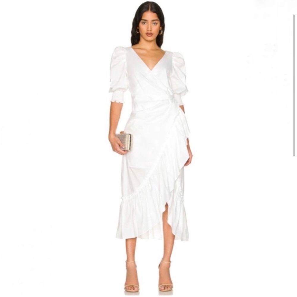 Revolve CINQ A SEPT Kacy Midi Dress in White Size 6